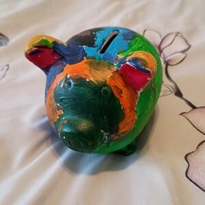 3/$10 🌟 Colorful Painted Piggy Bank